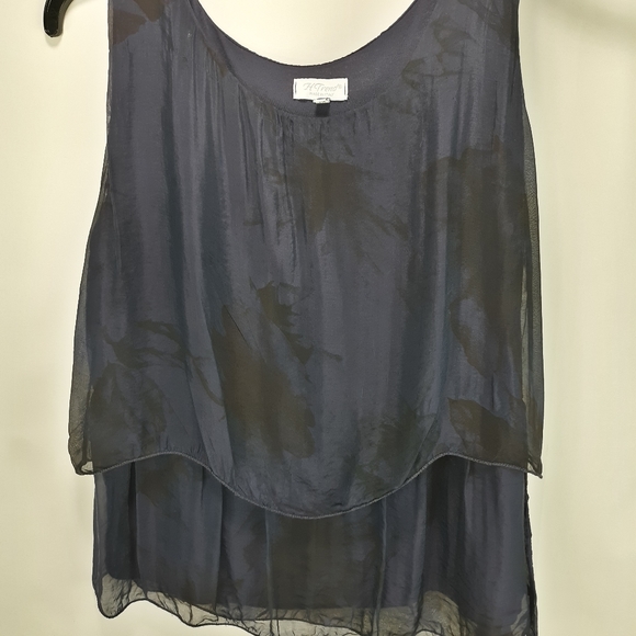 H Trend Made in Italy Size M Navy/Black 100% Silk - Picture 2 of 6